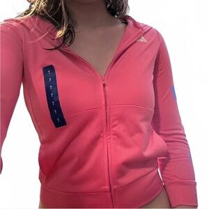 Adidas Women's Pink Zip-Up Top